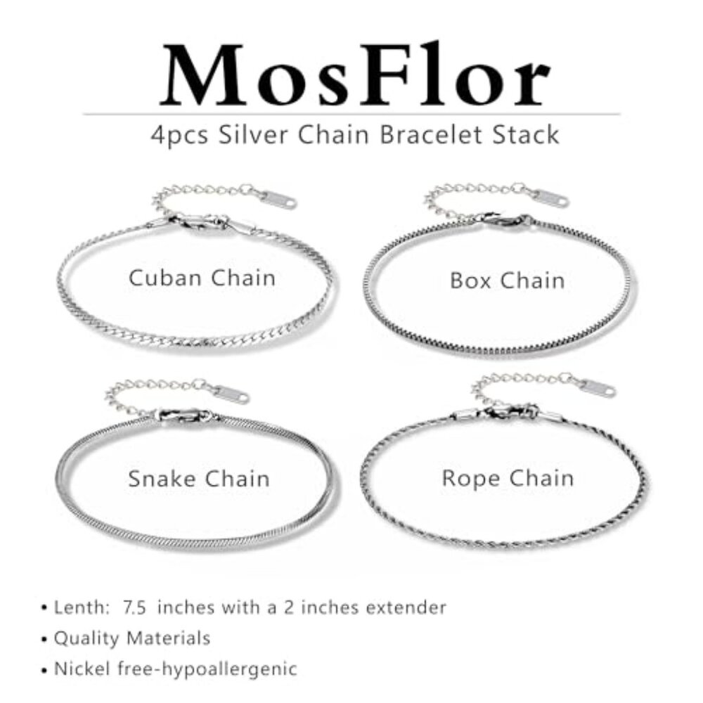 Stainless Steel Stackable Bracelets Set Minimal C… - image 6